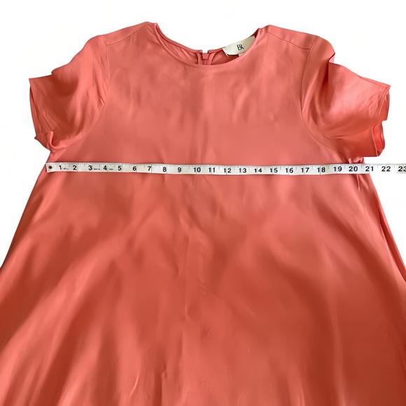 Banana Republic Aurelia Maxi Dress XS Coral Papaya Viscose Hemp Short Sleeve - Picture 8 of 9